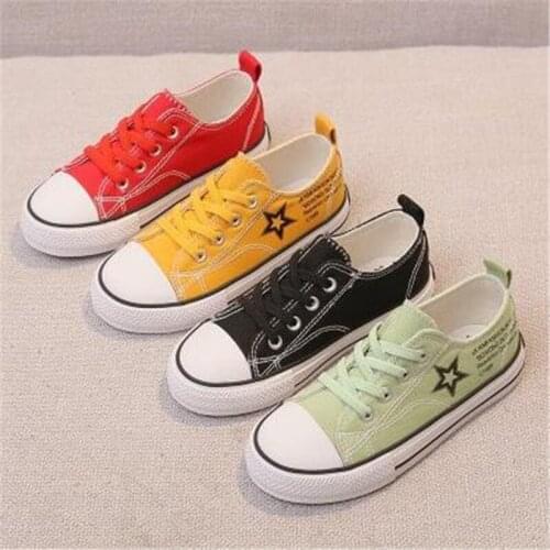 New spring and summNer 2021 childrens shoes canvas shoes boy pentagram cuhk childrens canvas shoes of the girls