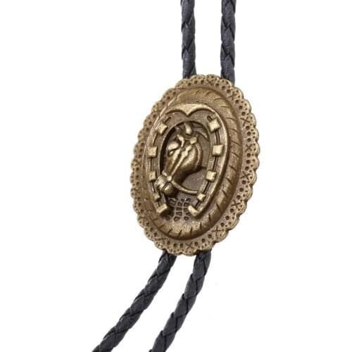 New western stable horse bolo tie foreign trade retro shirt chain bolo collar rope necklace tie