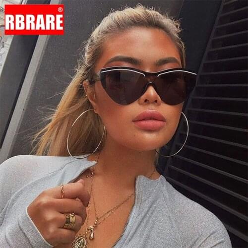 RBRARE New Fashion Women Sunglasses 2021 Brand Designer Cat Eye Sun Glasses Female Male Mirror Sport Siamese Eyeglasses Oculos