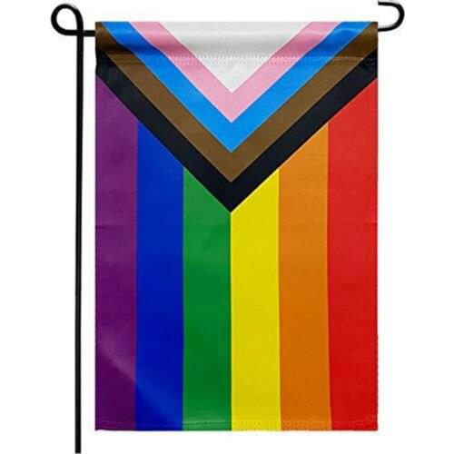 Flaglink Progress Support Gay Pride Flag 30x45cm LGBT Community Rainbow Flag Garden Decor Hanging Flag Indoor Outdoor Decoration