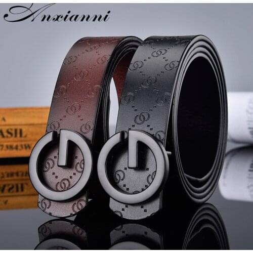 Hot sale G smooth buckle belt luxury belts Cowhide Genuine designer high quality fashion vintage male women strap