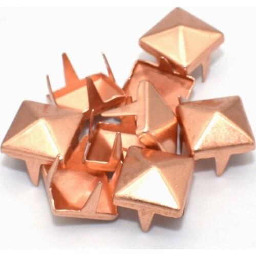 Rose Gold Nailhead 9mm Rivet Pyramid Iron Claw Studs Spike Making Hardware Purse Handbag Craft Bag Leather DIY Accessories