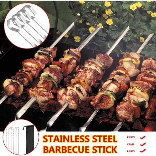 Stainless steel barbecue sign set, barbecue spit outdoor BBQ barbecue needle Barbecue sign set BBQ skewer BBQ barbecue pin