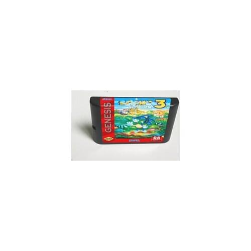 Soniced Game The Hedgehog 3 Battery Save - 16 Bit MD Game Card for Sega Megadrive Genesis Video Game Console Cartridge