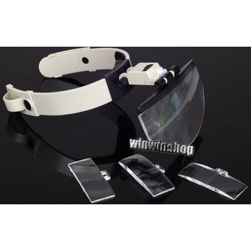 1 Set Dental Lab Hands Free Head Magnifying Glass Magnifier with LED Light