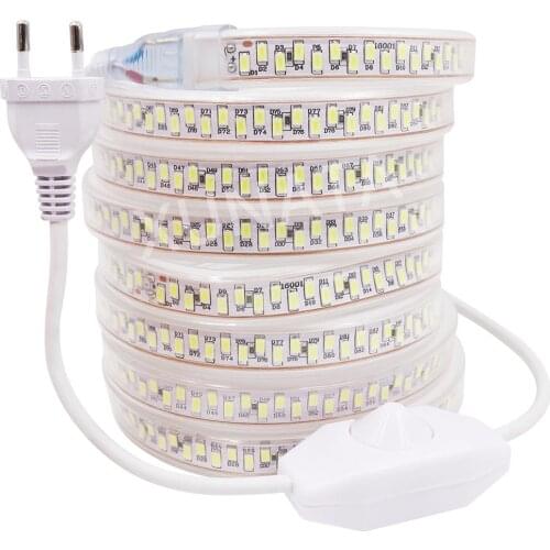 Super Bright 5730 LED Strip 220V 180Leds/m Dimmable Led Tape Waterproof Ribbon Diode 5630 Flexible Led Light Strips with Dimmer