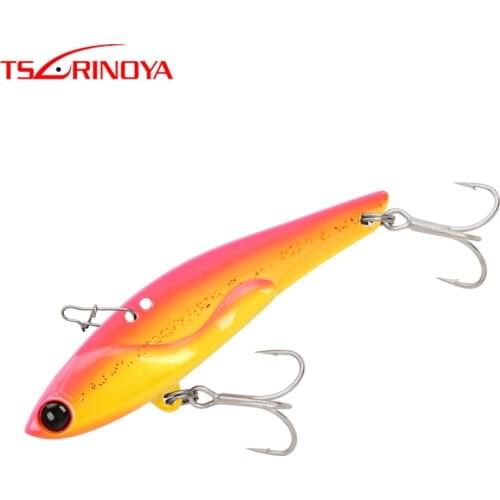 TSURINOYA Metal VIB Fishing Lure DW38-B 75mm 23g Artificial Bait Black Bass Bait Saltwater Lure With Treble Hook