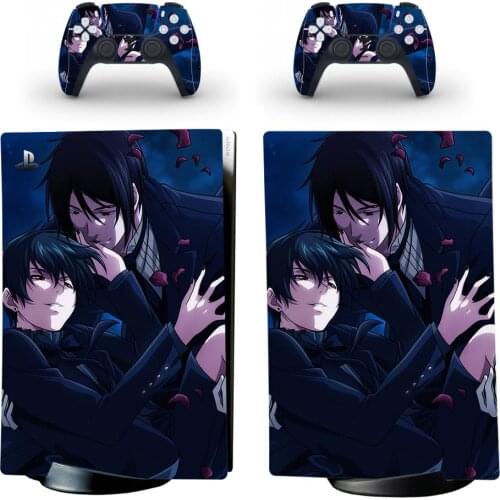 Black Butler PS5 Digital Edition Skin Sticker Decal Cover for PlayStation 5 Console and 2 Controllers PS5 Skin Sticker Vinyl