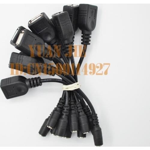 The domestic flat power interface adapter 2.5*0.7 female to USB female 5V thick line 2A copper conversion line