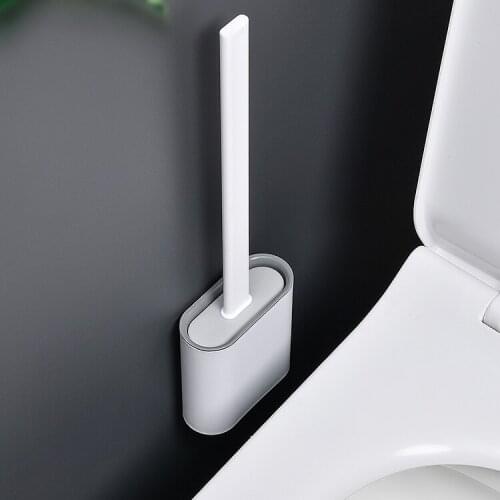 Japanese Silicone Toilet Brush Artifact Household Toilet Brush Holder Cleaning Modern Brosse Toilette Bathroom Fixture DF50MTS