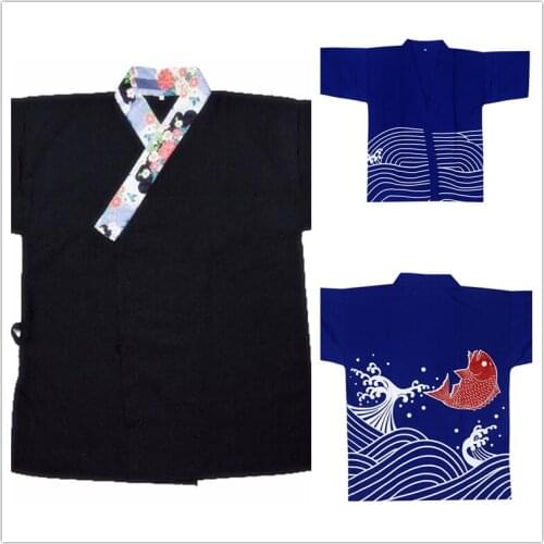 Japan Restaurant Sushi Bars, Noodle Shop Bar Japanese Restaurant Half Sleeve Waiter Clothes Uniform Sushi Chef Jacket