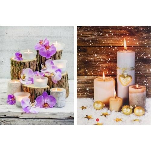 Yumeart 5D Daimond Painting by Number "Candle Orchid" Paint With Diamond Painting Rhinestones Diamant Painting Embroidery Flower