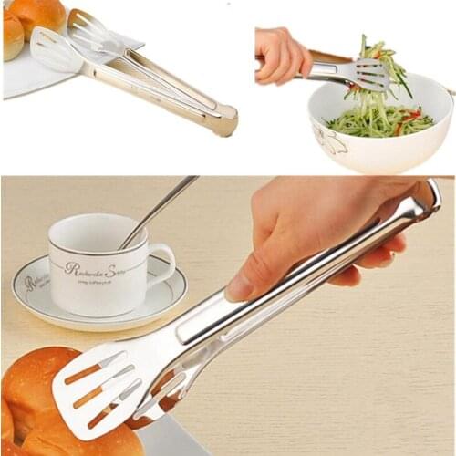 1/PC Multifunction 304 Stainless steel Food Tong Kitchen Salad Fruits Tong Cooking Food Tongs Grill Clip Barbecue Tools