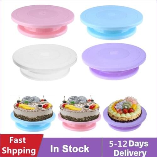 11 Inch Plastic Cake Turntable Rotating Anti-skid Cake Stand Decorating Tools Cake Rotary Table Kitchen DIY Pan Baking Tools