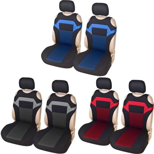 2 Pieces Set Universal Car Seat Cover GM Front Seat Cover Mesh Sponge T Shirt Design Car Care Cove Seat Protector All Seasons
