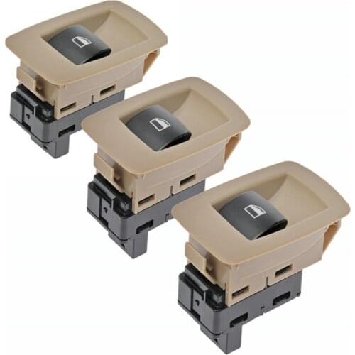 3 x Beige Passenger Side Front WIndow Lifter Button Switch For BMW E90,E91,323i,325i,328i,330i,335i, Xi 61316945876