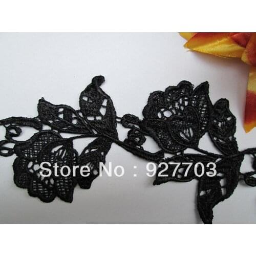 3 yds Charming Venise Lace Black or White Fabric Polyester Sewing Trim Craft