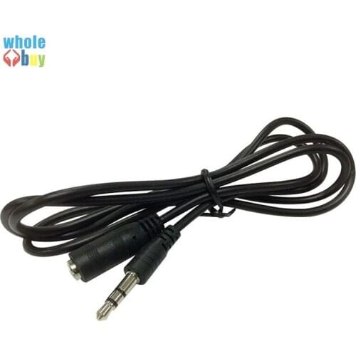300pcs/lot 3.5mm Male To Female Stereo Audio Cable 1.1m Black 1.2m Red AUX Cord for Car Samsung Huawei HTC Iphone Computer
