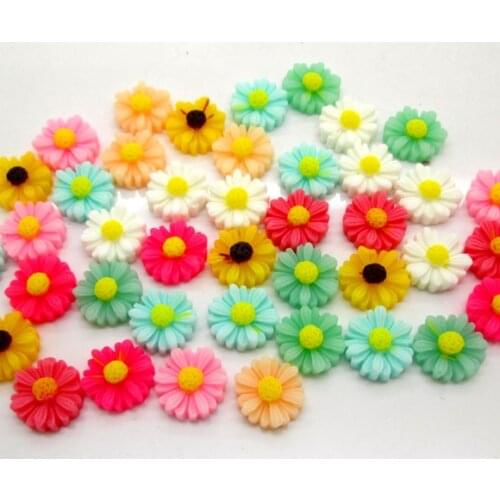 50Pcs Mixed Flower Resin Decoration Crafts Beads Flatback Cabochon Scrapbook DIY Embellishments Accessories