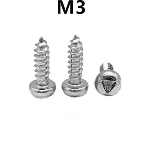 500PCS M3x10/12mm 304 stainless steel triangular groove round head self-tapping nail anti-theft self-tapping screw