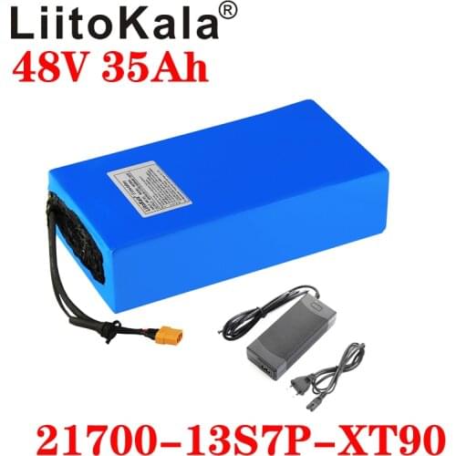 LiitoKala 48V 35ah 21700 5000mAh 13S7P ebike battery 20A BMS 48v battery Lithium Battery Pack For Electric bike Electric Scooter