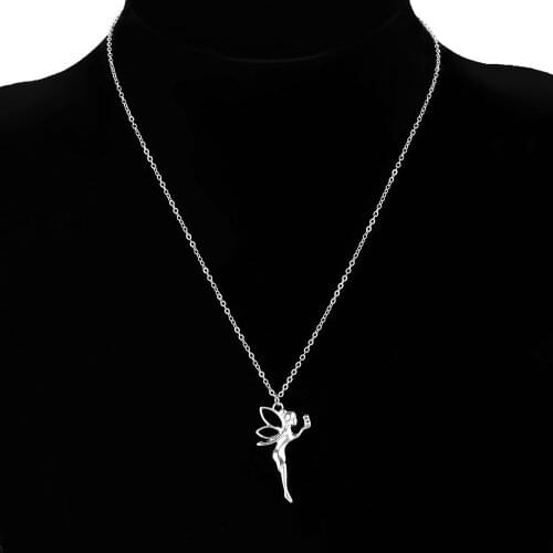 Angel Little Girl Fairy Pendant Necklace Fashion Personality Clavicle Snake Bone Short Sterling Silver Necklaces Birthday Gifts