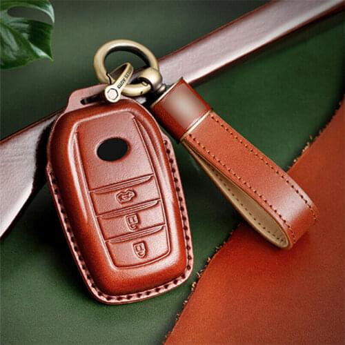 Genuine Leather Car Key Case Cover For Toyota CHR Rav4 Auris Avensis Prius Camry Hilux Highlander Land Cruiser