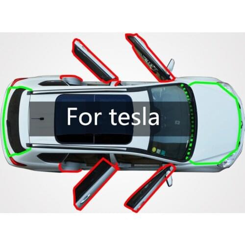 For Tesla Model 3/S/X Car Accessories Front Rear Door AB Pillar Soundproof Rubber Weather Seal Strip Noise Reduction Seal Kit