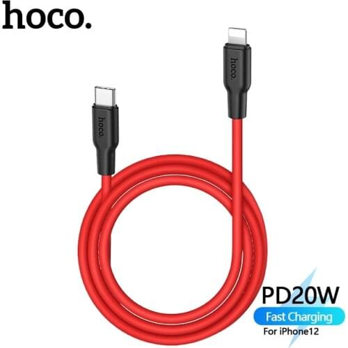 Hoco PD20W Type C Cable Fast Charging For iPhone 12 Pro Max Mini 11 XS Max Silicone PD Cable Support Data Transfer For Macbook