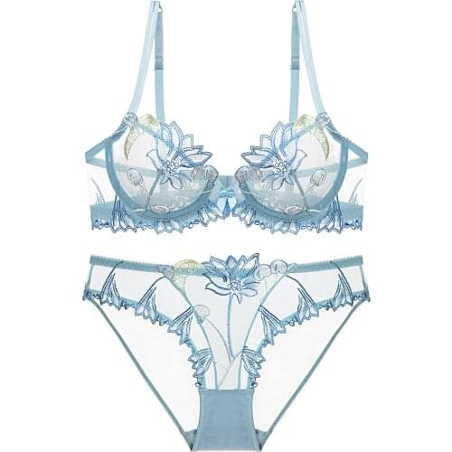 Sexy Cherry Embroidery Slim Sexy Lingerie Bra Set Lingerie Set Sexy Bra Set Lingirie Push Up Lingerie Women Lingerie Set