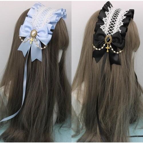 Lolita Hair Band Headdress Lolita Gothic Dark Series KILL Cross-Take Angel Handle Sweet Hair Accessories