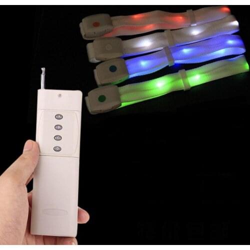 Fashion Led Bracelet With Remote Control Glowing Wristbands Strap Bracelet Nylon Bangles Bracelets for Party Decor 50pcs SN1147