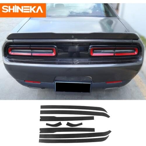 SHINEKA Carbon Fiber Stickers For Dodge Challenger Car Tail Light Decoration Stickers For Dodge Challenger 2015+ Accessories