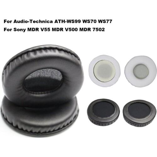 New Replacement Ear Pads Cushions For Audio-Technica ATH-WS99 WS70 WS77 For Sony MDR-V55 V500 7502 Headphones Ear Pads 20j9