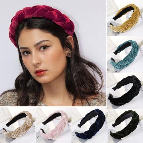 Fashion Velvet Braid Hairband Women Hair Head Hoop Sweet Girls Hair Pink Velvet Plated Thick Headbands Sponge краска для волос