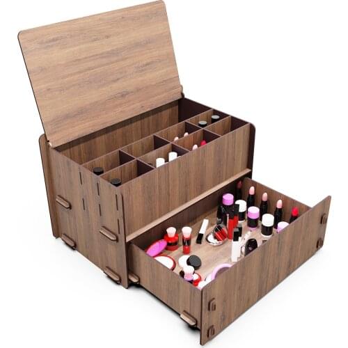 Wooden Jewelry Makeup Desk Organizer Organizer With 10 Drawers makeup organize органайзер для косметии органайзер rangement