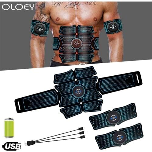 Smart EMS Abdominal Muscle Stimulator Toner Rechargeable Abdominal Vibrating Belt Hip Trainer Massage Electrostimulation Fitness