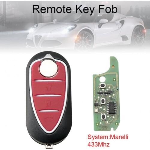 433Mhz 3 Buttons Marelli System Remote Car Key with PCF7946 Chip Fit for Alfa Romeo