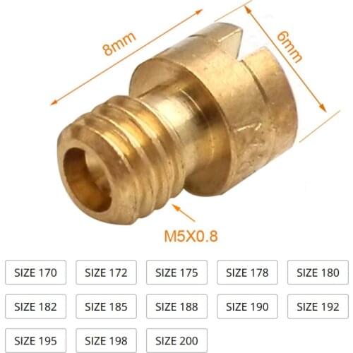 Size 170-200 5mm Round Head Main Jet M5X0.8mm For Carb Carburetor 125cc 150cc 152QMI 157QMJ Motorcycle Scooter Moped