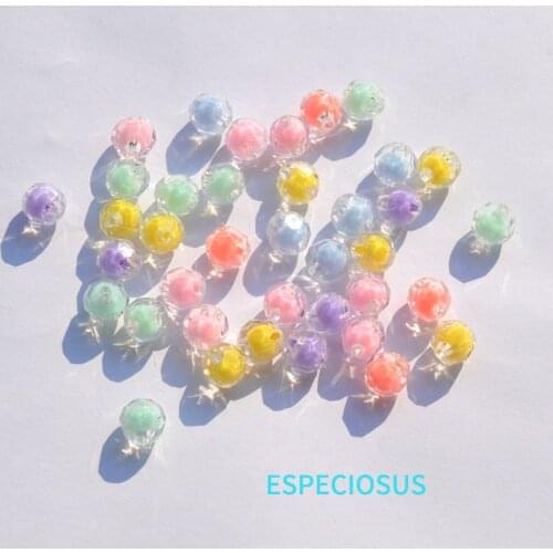 DIY Jewelry Making Accessories Round Shaped Acrylic Cut Beads Mix Color 10MM Spacer Bead in Beads Bracelet Making Departments