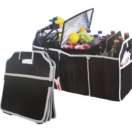Collapsible Black Car Trunk Organizer Toys Food Storage Bag Truck Cargo Container Bags Box Car Stowing Styling Auto Accessories