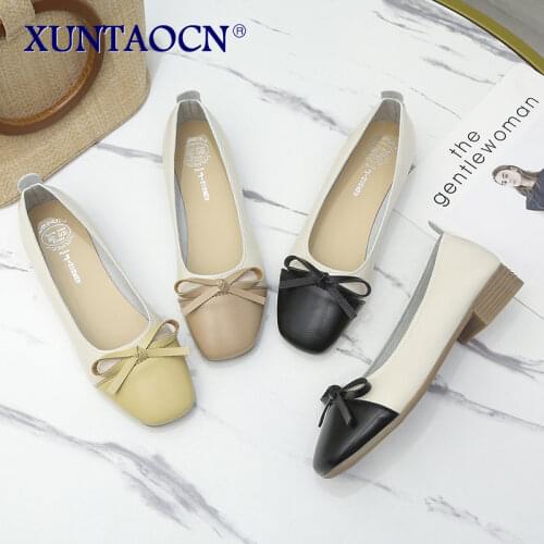 Square Toe Low Heels Mixed Colors Summer Shoes Ladies Womens Moccasins Bow-Knot Autumn Casual Female Sneakers Flats Shallow