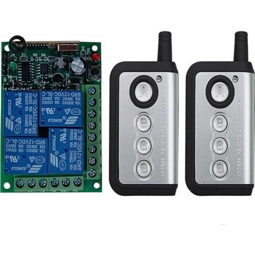 Universal remote control DC 12V 24V 4CH Relay RF Wireless Remote Control Switch 433 MHz Remote controller And Receiver garage