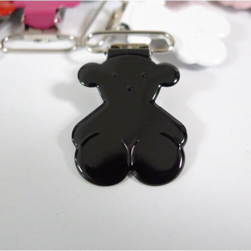 25PCS 1" 25mm #01 BLACK Color Teddy Bear Suspender Clips Pacifier Holder Clips
