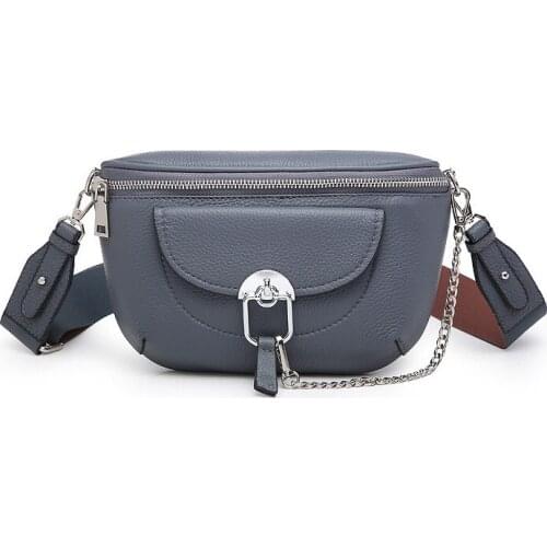 Genuine leather cow skin women soft belt bag small waist packs high quality