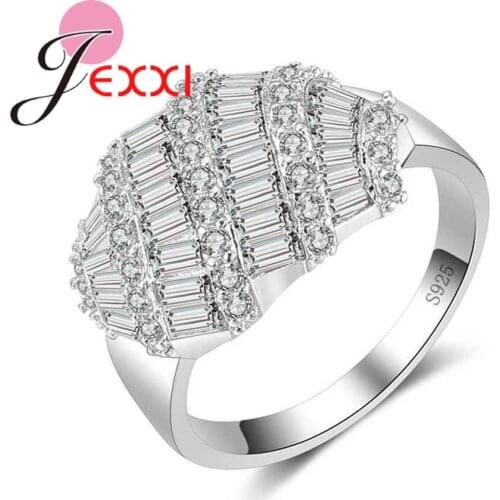 Fashion New Arrival White CZ 925 Sterling Silver Ring Size 6 7 8 9 10 Fashion Women Jewelry Gift Pretty Wedding Bijoux