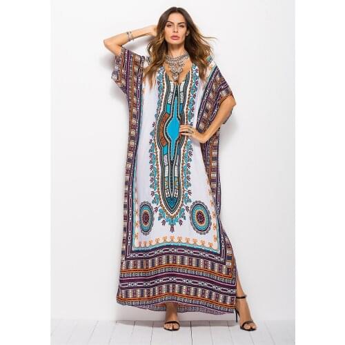 2020 Hot Selling Elegant Embroidery Maxi WOMENS Dress Large Size Printed Casual Fashion Dress Clothes Robes Beach