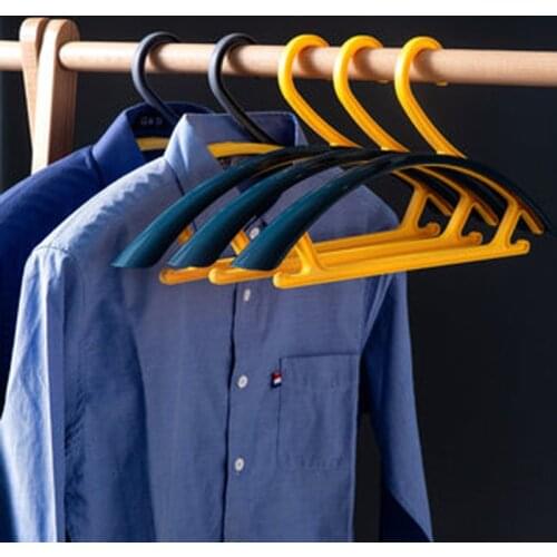 10pcs/lot 43.5cm Plastic Clothes Hangers Extra Thick Wide Shoulder Seamless Drying Hanger Non-slip Adult Clothing Hanging