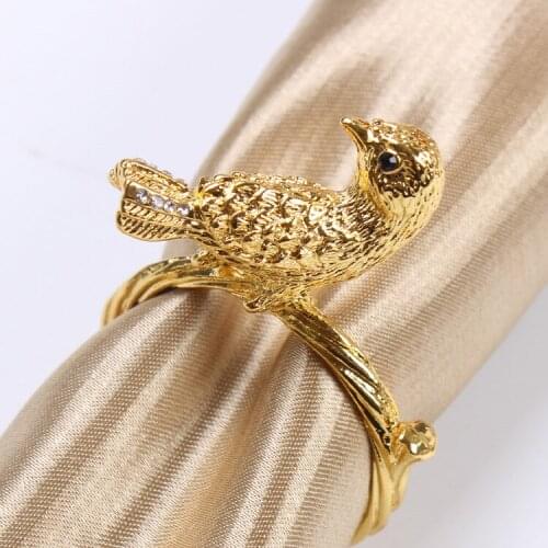 10pcs Plated metal golden bird model room napkin buckle hotel napkin ring napkin ring