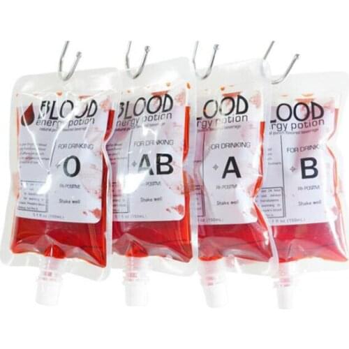 100pcs Empty Blood Vampire Spout Bag Juice Beverage Drinking Spout Pouch Club Bar Halloween Party Decoration Props